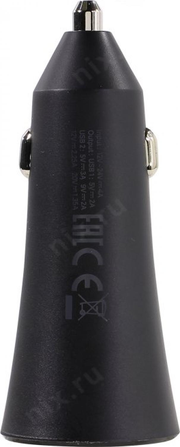 Xiaomi <GDS4147GL Black> Mi Car Charger Автомобильное зарядное уст-во USB (Вх. DC12-24V  DC5/9/12V  37W 2xUSB 3A)