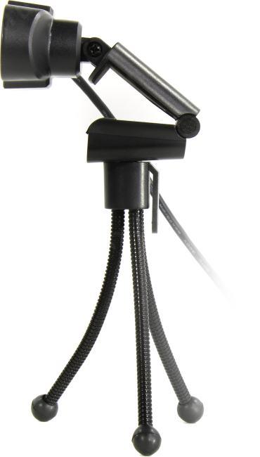 Веб-камера ExeGate BlackView C525 HD Tripod (матрица 1/3" 1,3 Мп, 1280х720, 720P, 30fps, 4-линзовый объектив, шторка, USB, фиксированный фокус, микрофон с шумоподавлением, универсальное крепление, штатив Flex в комплекте, кабель 1,5 м, Windows® 7/8/10/11,