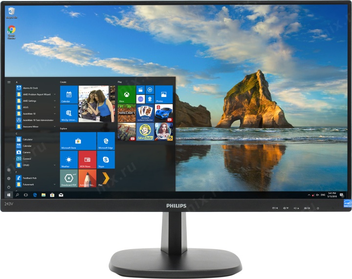 23.8" ЖК монитор PHILIPS 243V7QJABF/01/00 (LCD 1920x1080  D-Sub HDMI  DP)