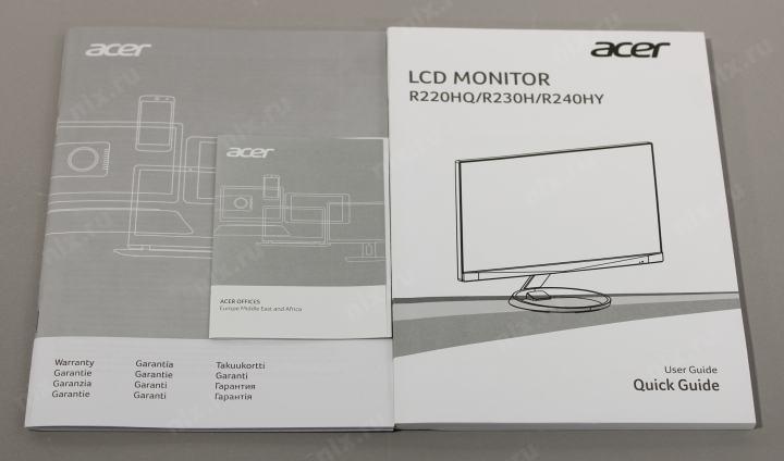 23.8" ЖК монитор Acer UM.QR0EE.026 R240HYbidx Black (LCD 1920x1080 D-Sub DVI  HDMI)