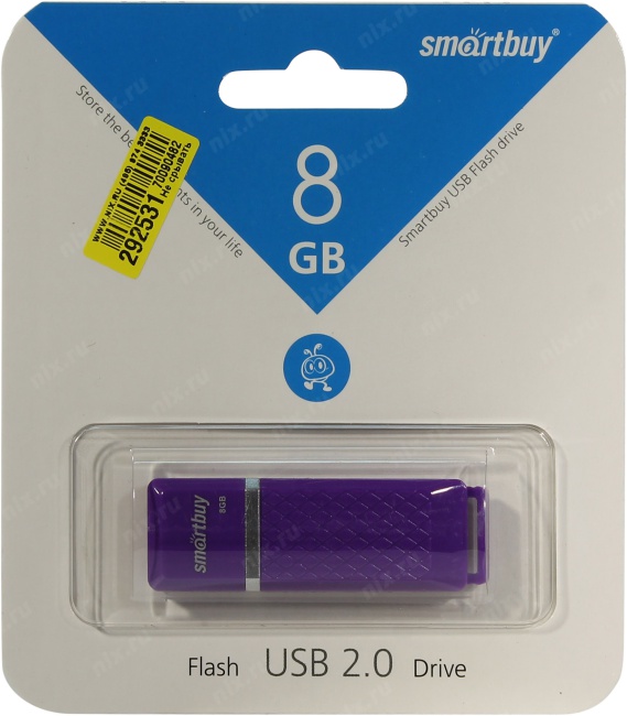 Накопитель SmartBuy Quartz SB8GBQZ-V USB2.0 Flash Drive 8Gb (RTL)