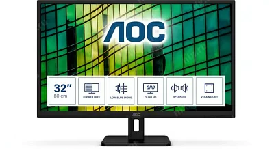 МОНИТОР 32" AOC Q32E2N  Black (VA  2560x1440)