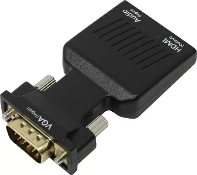 Конвертер VGA to HDMI Converter VGA(15M)+audio-->  HDMI  (F) (питание  miсroUSB)