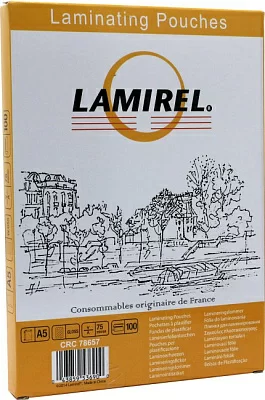 Lamirel CRC78657 Пакеты для ламинирования (A5 Gloss  75мкм уп.100шт)