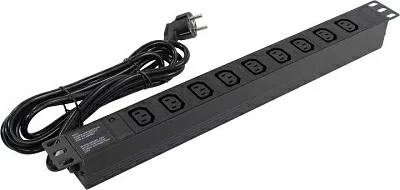 Exegate ServerPro PDU-19H908 Al-9C13-EU EX280857RUS Блок силовых розеток 19" чёрный  1U  9 розеток  IEC-320-C13