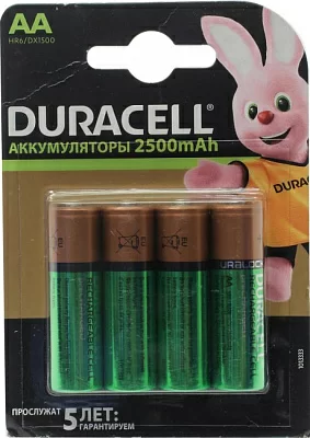 Аккумулятор Duracell DX1500-4 (1.2V 2500mAh) NiMh Size  "AA" уп.4 шт