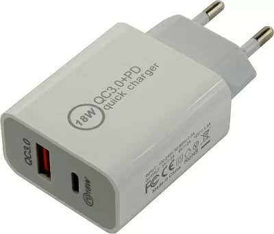 KS-is KS-601W Зарядное устройство USB (Вх. AC100-240V Вых.DC5/9/12V 18W  USB+USB-C)