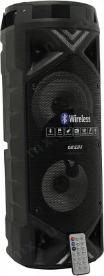 Колонка Ginzzu GM-209 (2x25W USB  microSD  FM ПДУ  Li-Ion)