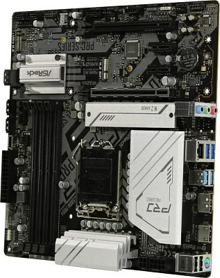 Мат. плата ASRock Z590M PRO4 (RTL) LGA1200 Z590 2xPCI-E HDMI+DP GbLAN SATA MicroATX 4DDR4