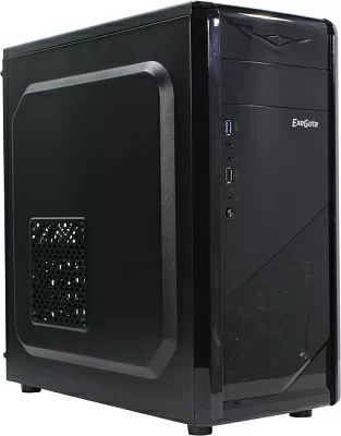 Корпус Miditower  Exegate EVO-8205 Blue LED Black ATX без  БП EX277189RUS