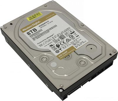 Жёсткий диск HDD 8 Tb SATA 6Gb/s Western Digital Gold WD8004FRYZ 3.5" 7200rpm 256Mb