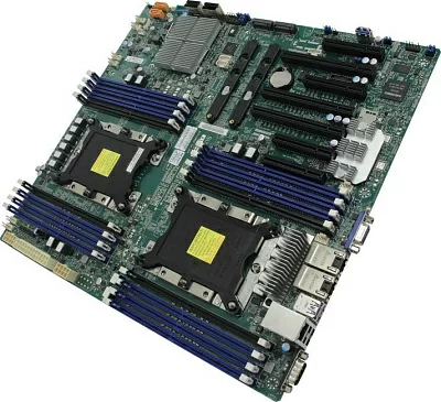 Мат. плата SuperMicro X11DPH-T (RTL) Dual LGA3647 C622 3xPCI-E DSub 2x10GbLAN  SATA RAID E-ATX 16DDR4