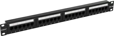 Коммутационная панель Patch Panel 19" 1U UTP 24 port кат.5e Exegate EX256752RUS разъём KRONE&110 (dual  IDC)