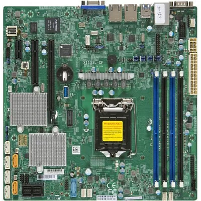 Мат. плата SuperMicro X11SSL-CF (RTL) LGA1151 C232 PCI-E DSub 2xGbLAN  SATA RAID microATX 4DDR4