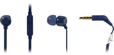 Наушники с микрофоном JBL Tune 110 Blue (шнур 1.1м) JBLT110BLU