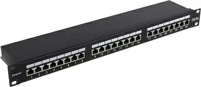 Коммутационная панель Patch Panel 19" 1U FTP 24 port кат.5e Exegate EX281083RUS разъём  KRONE&110 (dual  IDC)