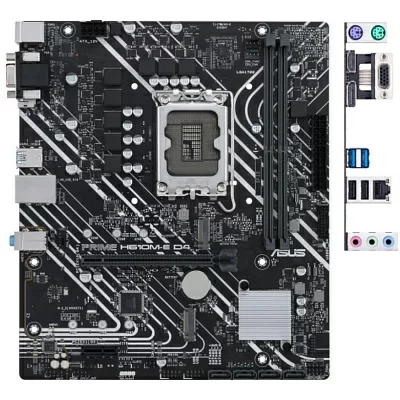 Мат. плата ASUS PRIME H610M-E D4 (RTL) LGA1700 <H610> PCI-E Dsub+HDMI+DP GbLAN  SATA MicroATX  2DDR4