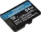 Карта памяти Kingston SDCG3/64GBSP microSDXC Memory Card  64Gb  A2 V30  UHS-IU3