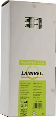 Пластмассовые гребёнки для переплёта Lamirel CRC78772 (White A4  d=25мм уп. 25 шт)