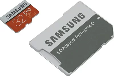 Карта памяти Samsung EVO Plus MB-MC32GA/RU microSDHC Memory Card 32Gb Class10 UHS-I U1+  microSD--> SD  Adapter