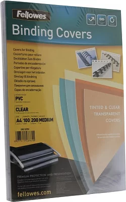 Fellowes 53761 Обложка для переплёта (Clear PVC A4  200мкм уп.  100шт)