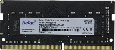 Модуль памяти Netac Basic NTBSD4N32SP-16 DDR4  DIMM 16Gb PC4-25600 CL22