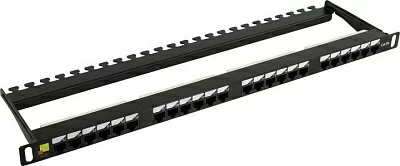 Коммутационная панель Patch Panel 19" 0.5U UTP 24 port кат  5e Lanmaster  LAN-PPC24U5E