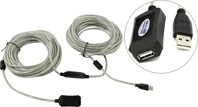 Aopen ACU823-20м Кабель удлинительный активный USB  2.0-repeater A-->A  20м