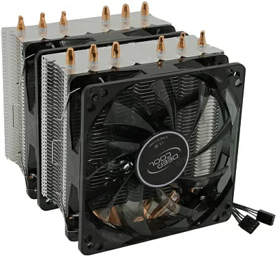 Охладитель Deepcool  DP-MCH6-NT-NTAM4 NEPTWIN  (4пин775/1155/1366/2011/AM2-FM2/AM417.8-30дБ1300-1500об/минAl+теп.тр)