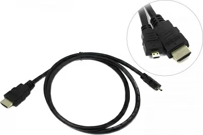 Telecom TCG206-1m Кабель HDMI to microHDMI  (19M  -19M) ver2.0  1м