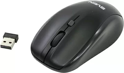 Манипулятор SVEN Wireless Optical Mouse <RX-305 Wireless Black> (RTL) USB  4btn+Roll