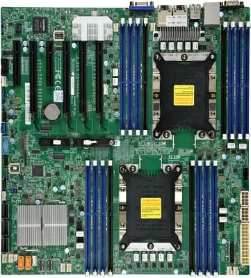 Мат. плата SuperMicro X11DPI-NT (RTL) Dual LGA3647 C622 4xPCI-E DSub 2x10GbLAN SATA RAID E-ATX 16DDR4