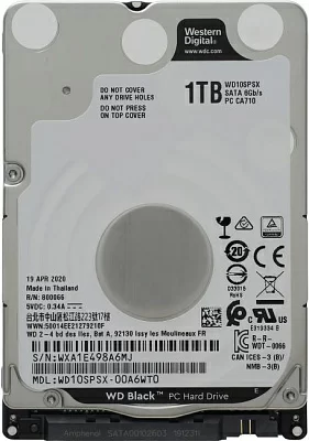 Жёсткий диск HDD 1 Tb SATA 6Gb/s  Western Digital Black  <WD10SPSX(-08)>  2.5" 7200rpm 64Mb