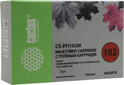 Картридж Cactus CS-PFI102M  Magenta  для Canon iPF510/600/605/610/710/720