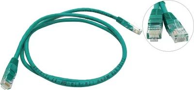 Кабель Patch Cord  UTP кат.5e 1м зелёный