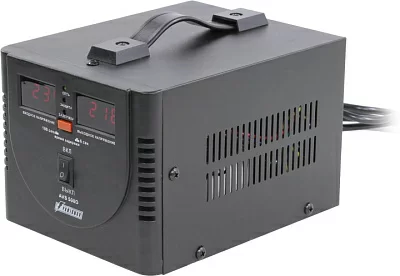 Стабилизатор Powerman AVS 500D Black (вх.140-260V вых.220V  ±8%500VA 2 розетки Euro)