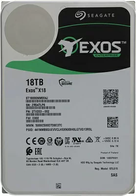 Жёсткий диск HDD 18 Tb SAS 12Gb/s Seagate Exos X18 ST18000NM004J 3.5"