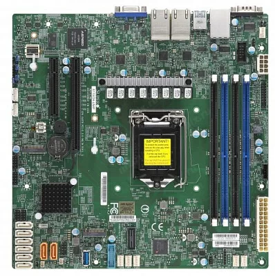 Мат. плата SuperMicro X11SCH-LN4F (RTL) LGA1151 C236 PCI-E SVGA 4xGbLAN SATA RAID MicroATX 4DDR4