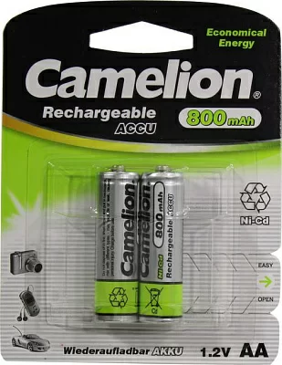 Аккумулятор Camelion NC-AA800BP2  (1.2V 800mAh) NiCd Size  "AA" уп. 2 шт