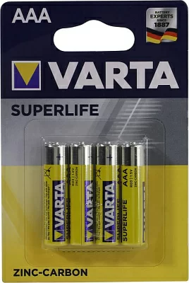 Элемент питания VARTA SUPERLIFE 2003-4 Size"AAA" 1.5V  (Zinc-Carbon)  уп.4  шт