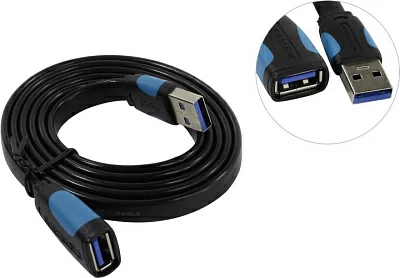 Vention VAS-A13-B100 Кабель удлинительный USB  3.0  A-->A 1м  плоский