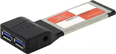 Контроллер Orient EX3U2 Adapter Express Card/34mm-->USB3.0 2 port +  Б.П.