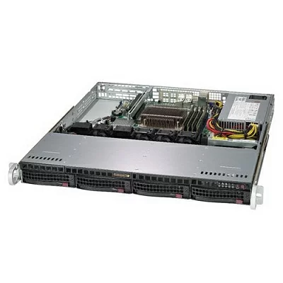 Платформа SuperMicro 1U 5019C-M (LGA1151 C246 SVGA SATA RAID 4xHS SAS/SATA 2xGbLAN  4DDR4 350W)