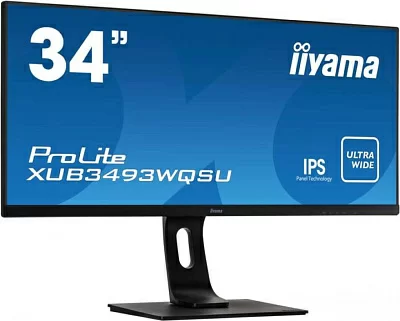 34"    ЖК монитор IIYAMA ProLite XUB3493WQSU-B1 с поворотом экрана (LCD 3440x1440  HDMI  DP USB3.0 Hub)