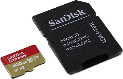 Карта памяти SanDisk Extreme SDSQXA1-400G-GN6MA microSDXC Memory Card 400Gb UHS-I U3 V30 + microSD-- SD Adapter