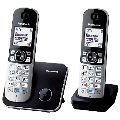 Panasonic KX-TG6812RUB <Black> р/телефон (2 трубки  с ЖК  диспл.DECT)