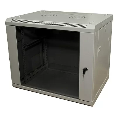 5bites TC6401-09G Шкаф настенный телекоммуникационный серый  9U  600x450 дверь  стекло-металл