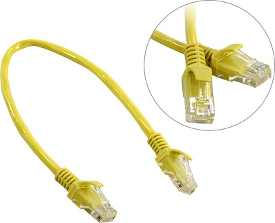 Кабель Patch Cord  UTP  кат.5e 0.3м жёлтый