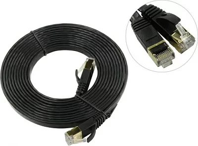 Кабель Patch Cord FTP  кат.7  3м чёрный плоский