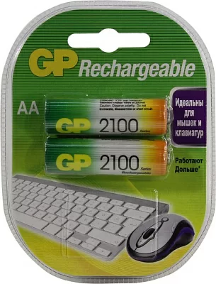 Аккумулятор GP 210AAHC-2 (1.2V 2050mAh) NiMh Size "AA" уп.2 шт